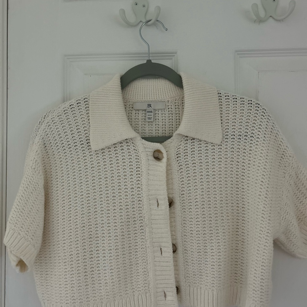 Banana Republic Cream Button-Up Cardigan